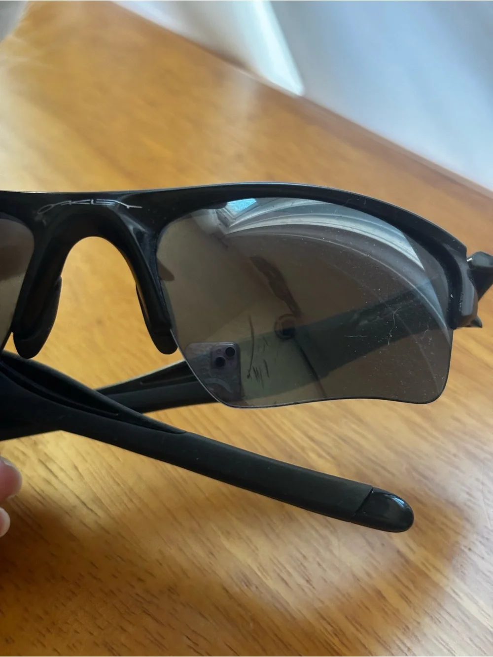 Oakley Men’s Black Frame with Grey Mirrored Lenses Sport Sunglasses